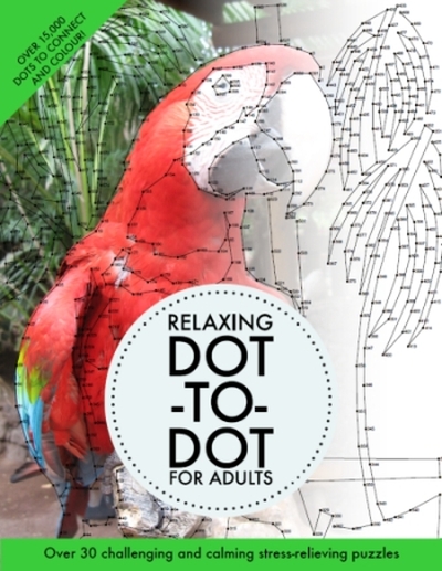 Relaxing dot-to-dot puzzle book for adults